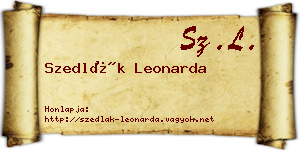 Szedlák Leonarda névjegykártya